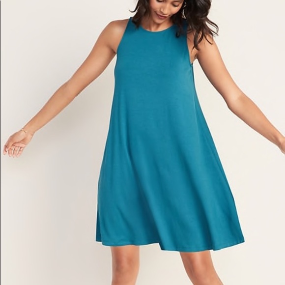 Old Navy Dresses & Skirts - Old navy turquoise swing dress (L)